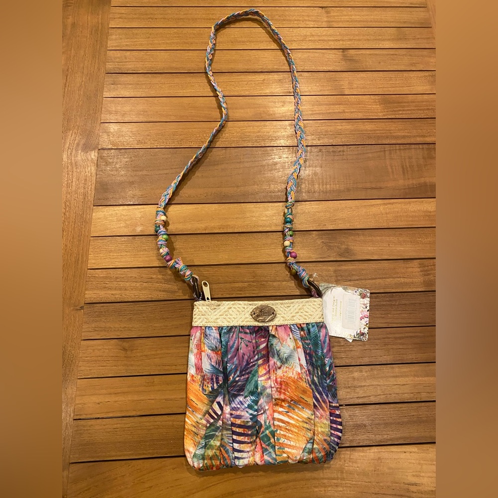 NEW Cappelii Purse Tropical Palm Leaves
